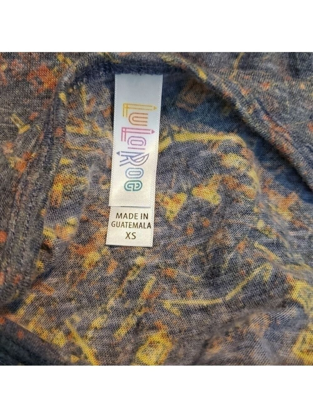 NWT Lularoe Classic T, red/yellow/gray geometric design, size XS - Picture 4 of 6